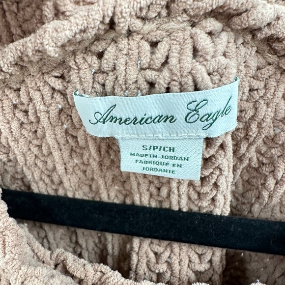 AMERICAN EAGLE Oversized green-brown large knit woman bohemian casual sweaters - Picture 15 of 16